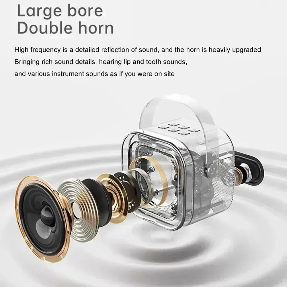 Speaker Portable Wireless with Microphone KTV Speaker Subwoofer with RGB Colorful LED Lights Karaoke Machine for Outdoor